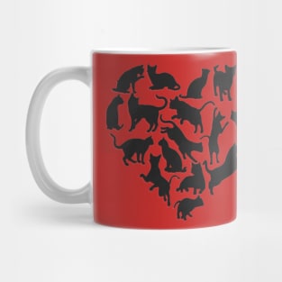 Cats are love - black red Mug